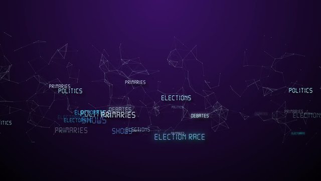 Political and Election Words Loop - Seamless animation loop of various buzzwords pertaining to politics and elections.