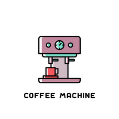coffee machine icon in bright contour style