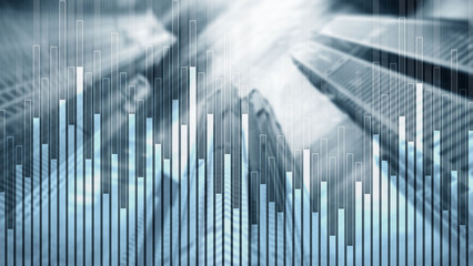 Mixed Media Stock Market Corporate background. Concept City Trading 2.0