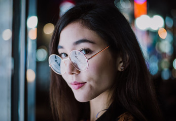 Beautiful asian japanese girl street portraits