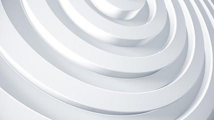 White rings 3d render illustration. Abstract business background for brochure concept. Corporate geometric texture.
