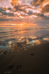 Dramatic Sunset at the Beach, Color Image