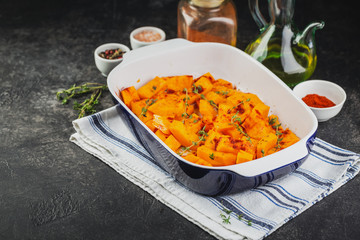 Roasted pumpkin slices with thyme