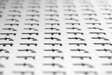 Calligraphy black and white letters F background. Lettering practice writing worksheet. Handwriting...