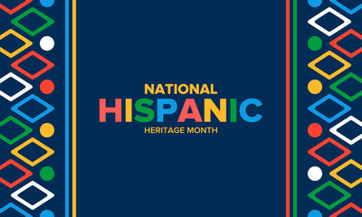 Obraz premium National Hispanic Heritage Month in September and October. Hispanic and Latino Americans culture. Celebrate annual in United States. Poster, card, banner and background. Vector illustration
