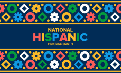 National Hispanic Heritage Month in September and October. Hispanic and Latino Americans culture. Celebrate annual in United States. Poster, card, banner and background. Vector illustration - Powered by Adobe