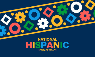National Hispanic Heritage Month in September and October. Hispanic and Latino Americans culture. Celebrate annual in United States. Poster, card, banner and background. Vector illustration