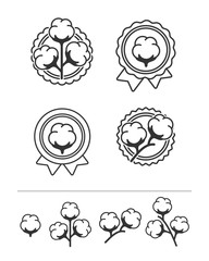 Cotton set. Collection icon cotton. Vector