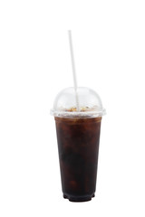 Ice coffee isolated on white background. Clipping path.