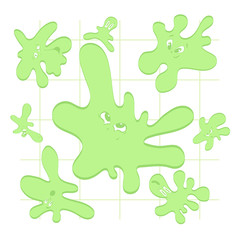 blot,cartoon,illustration,vector,blots,coloring,baby,happy,green,white,stroke,children's,cell,cells,notebook,grafic,school,mistake,motley,smile,funny