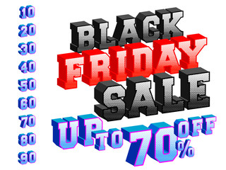 Black Friday sale banner template 3D design. Vector illustration
