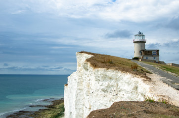 Fototapeta na wymiar Belle Tout Lighthouse by the English Channel, East Sussex, UK