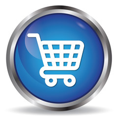 E-commerce icon blue glossy round buttons