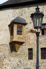 Medieval scenics in Loket castle. Czech Republic