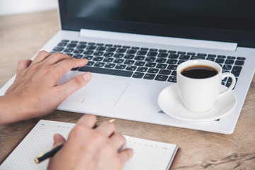 woman working in computer