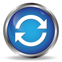 Update icon blue glossy round buttons