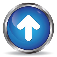 Up arrow icon blue glossy round buttons