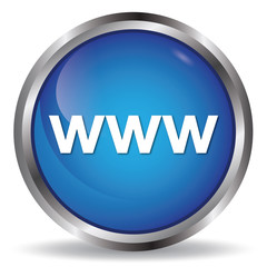 Www icon blue glossy round buttons