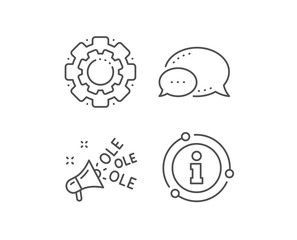Ole chant line icon. Chat bubble, info sign elements. Championship with megaphone sign. Sports event symbol. Linear ole chant outline icon. Information bubble. Vector