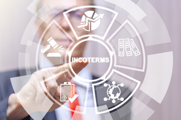 Incoterms Rules Regulations International Trade Freight concept.