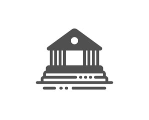 City architecture sign. Court building icon. Courthouse, government symbol. Classic flat style. Simple court building icon. Vector