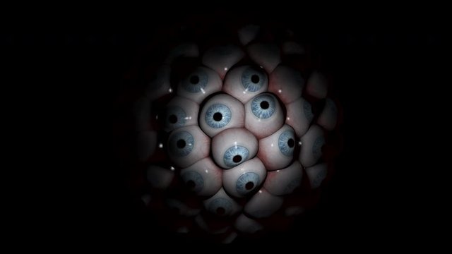 Eyeballs rotating. Abstract 3d animation.