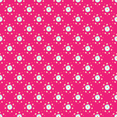 Organic circles seamless pattern vector. Vivid pink & pastel.