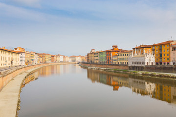 Fototapeta na wymiar Pisa. The Arno river. Santa Maria della Spina.
