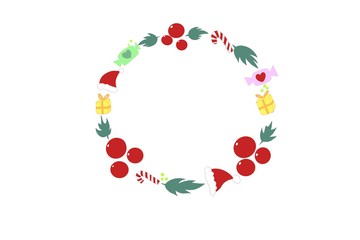Christmas wreath with copy space, illustration 