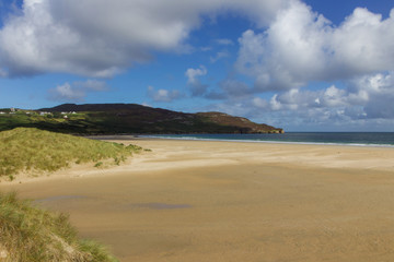 Fototapeta na wymiar Beautiful Blue Flag Beach, Killahoey Strand near Dunfanaghy, Donegal, Ireland