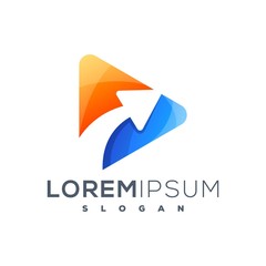 triangle arrow colorful logo ready to use