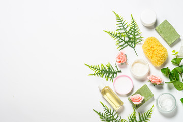 Natural osmetics, Skin care product on white.