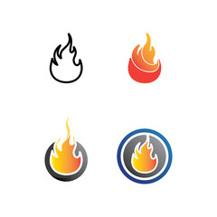 Fire flame nature logo and symbols icons template