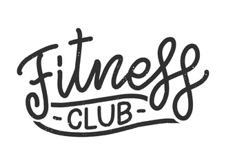 Abstract lettering logotype about fitness for poster or print design. Healthy lifestyle. Modern calligraphy for business sport concept. Handwritten letters. Typography funny quote. Vector