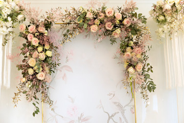 A rose bouquet. Flower design, decoration a special gift for women's day, birthday occasion, wedding anniversary