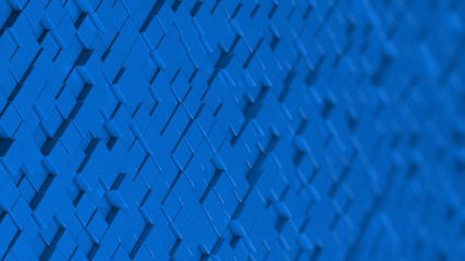 Grid of blue cubes. 
