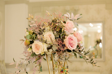A rose bouquet. Flower design, decoration a special gift for women's day, birthday occasion, wedding anniversary