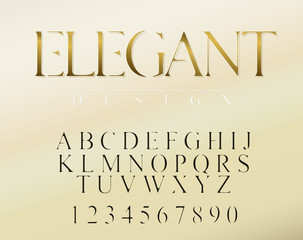 Modern elegant font and alphabet, abc typography design. vector