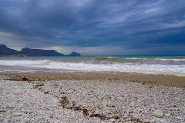 ALTEA, SPAIN - SEPTEMBER 12, 2019: Beautiful views of Altea with gorgeous sea and incredible nature 