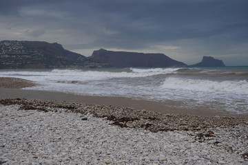 ALTEA, SPAIN - SEPTEMBER 12, 2019: Beautiful views of Altea with gorgeous sea and incredible nature 