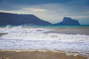 ALTEA, SPAIN - SEPTEMBER 12, 2019: Beautiful views of Altea with gorgeous sea and incredible nature 