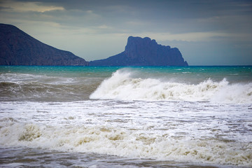 ALTEA, SPAIN - SEPTEMBER 12, 2019: Beautiful views of Altea with gorgeous sea and incredible nature 