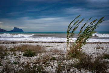 ALTEA, SPAIN - SEPTEMBER 12, 2019: Beautiful views of Altea with gorgeous sea and incredible nature 