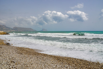 ALTEA, SPAIN - SEPTEMBER 12, 2019: Beautiful views of Altea with gorgeous sea and incredible nature 