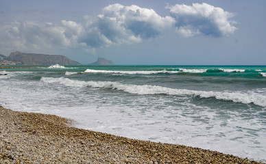 ALTEA, SPAIN - SEPTEMBER 12, 2019: Beautiful views of Altea with gorgeous sea and incredible nature 