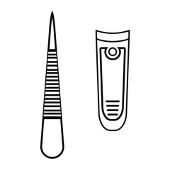 Nail file and clipper vector illustration.