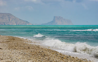 ALTEA, SPAIN - SEPTEMBER 12, 2019: Beautiful views of Altea with gorgeous sea and incredible nature 