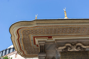 Sultan Ahmet III Fountain.in city of Istanbul