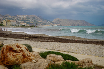 ALTEA, SPAIN - SEPTEMBER 12, 2019: Beautiful views of Altea with old town and incredible nature 