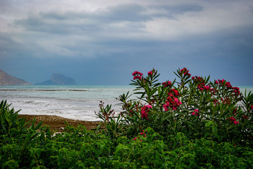 ALTEA, SPAIN - SEPTEMBER 12, 2019: Beautiful views of Altea with gorgeous sea and incredible nature 